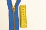 Zipper And Tape Measure Stock Photo