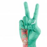 Flag Of Turkmenistan  On Victory Hand Stock Photo