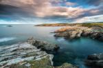 The Sunsets In The Sea Of The Coasts And Beaches Of Galicia And Asturias  Stock Photo