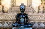 Bronze Buddha Statue At The Haw Phra Kaew, Vientiane, Laos Stock Photo