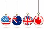 Hanging Country Flag Balls Stock Photo