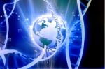 3d Illustration  Of Glowing Earth With  Dna Stock Photo