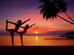 Girl Doing Yoga Stock Photo