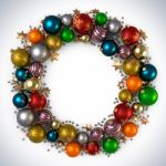 Christmas Bubble Wreath Stock Photo