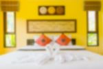 Blurred Image Interior Of  Bedroom Stock Photo