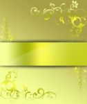 Floral Green Wallpaper Stock Photo