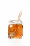 Honey Dipper Delicious White Background Closeup Sweet Healthy Stock Photo