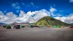 Java,indonesia-arpil 24,2017 : Tourists 4x4 Jeep For Tourist Rent At Mount Bromo In East Java , Indonesia Stock Photo