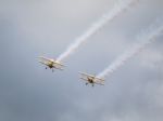 The Trig Aerobatic Team Flying Over Biggin Hill Airport Stock Photo