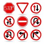 Doodle Traffic Signs Illustrator Stock Photo