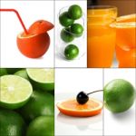 Citrus Fruits Collage Stock Photo