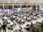 Blur Image Canteen Dining Hall Room Stock Photo