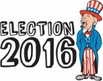 Election 2016 Uncle Sam Shouting Retro Stock Photo