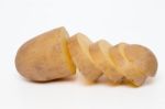 Sliced Potato Isolated On A White Background Stock Photo