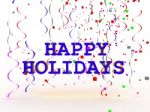 A Colorful Happy Holidays Sign Over White Background Stock Photo