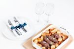 Beef Olives With Vegetables Stock Photo