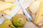 Fresh Pears And Cheese Stock Photo