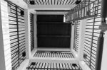 Upside And Down View Of A Old Spiral Staircase Stock Photo