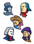 American Presidents And Statesman Mascot Collection Stock Photo