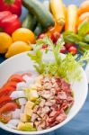 Fresh Caesar Salad Stock Photo