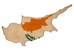 Cyprus Map On Cyprus Flag Drawing ,grunge And Retro Flag Series Stock Photo