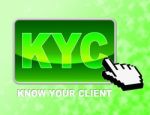 Kyc Button Shows Know Your Client And Business Stock Photo