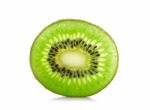 Slice Kiwi Fruit Isolated On A White Background Stock Photo