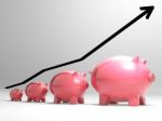 Growing Piggy Shows Financial Growth Stock Photo