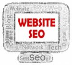 Website Seo Means Search Engine And Computers Stock Photo