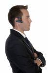 Businessman Using Bluetooth Stock Photo