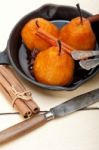 Poached Pears Delicious Home Made Recipe Stock Photo