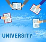 University Books Shows Varsities Literature And Education Stock Photo