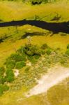 Okavango Delta Aerial View Stock Photo