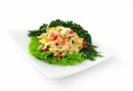 A Salad Of Corn And Chinese Cabbage Stock Photo