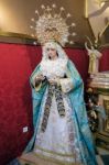 Statue Of A Saint In The Church Of The Encarnacion In Marbella Stock Photo