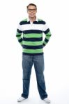 Full Length Shot Of Handsome Casual Male Model Stock Photo