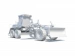 3d White Grader Stock Photo