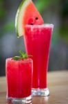 Fresh Watermelon Smoothie Stock Photo