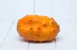 Horned Melon Fruit Stock Photo