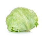 Fresh Lettuce Isolated On The White Background Stock Photo