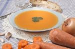 Homemade Carrot Soup Stock Photo