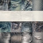 Collage Set Of Jeans Background With Blank For Text Stock Photo