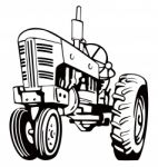 Tractor Black And White Stock Photo