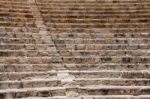 Restored Ampitheatre  In The Ruins At Kourion In Cyprus Stock Photo