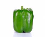 Green Paprika Isolated On The White Background Stock Photo