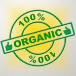 Hundred Percent Organic Means Healthful Healthy And Green Stock Photo