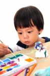 Child Painting Stock Photo