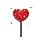 Heart Love Lollipop Sweet Food Flat Design Icon  Illustrat Stock Photo