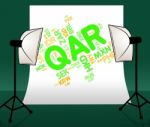 Qar Currency Indicates Qatari Rial And Currencies Stock Photo