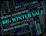 Big Winter Sale Shows Retail Season And Large Stock Photo